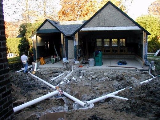 Lines being connected to sump