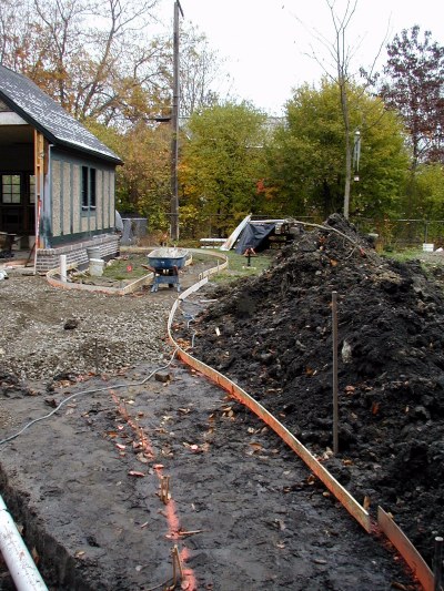 Path to garage is being formed