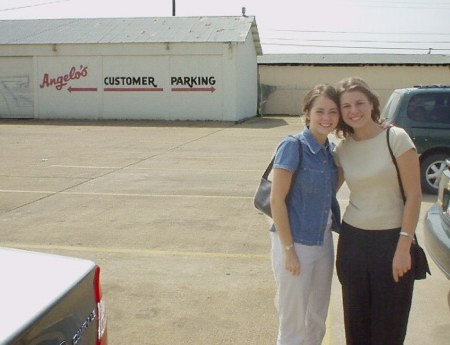 Laura with Karyn outside Angelo's real Texas BBQ