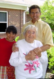 Tom and Mary greet a great aunt and a great-great aunt