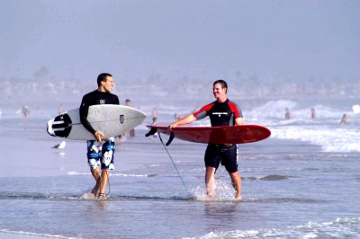 Two brothers after surfing