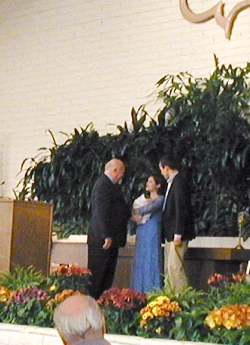 Senior Pastor Chuck Smith of Calvary Chapel of Costa Mesa, Calif. dedicates Courtland Jay