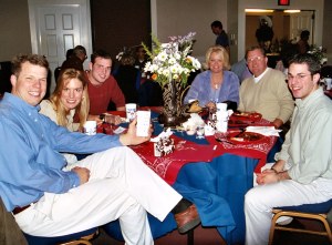 Richard and friends have a message for absent Laura and Kenton...